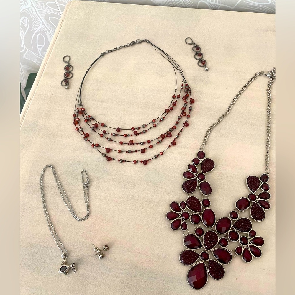 5 Pieces Red Jewelry Bundle - image 1
